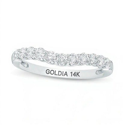 0.5 CT. TW Diamond Contour Wedding Band in 14K White Gold