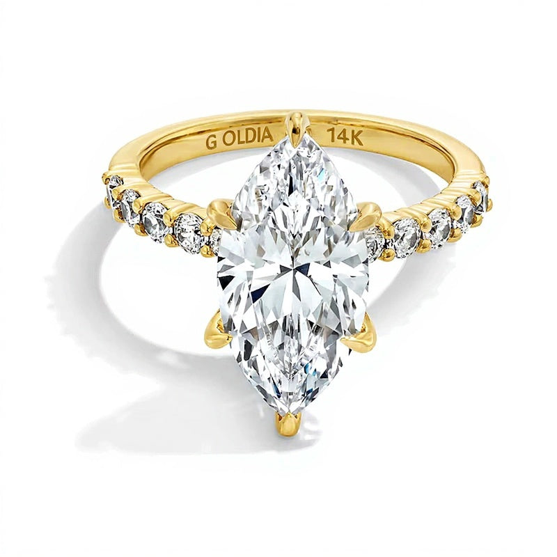 4.5 CT. TW Marquise-Cut Lab-Grown Diamond Engagement Ring in 14K Gold (F/VS2)