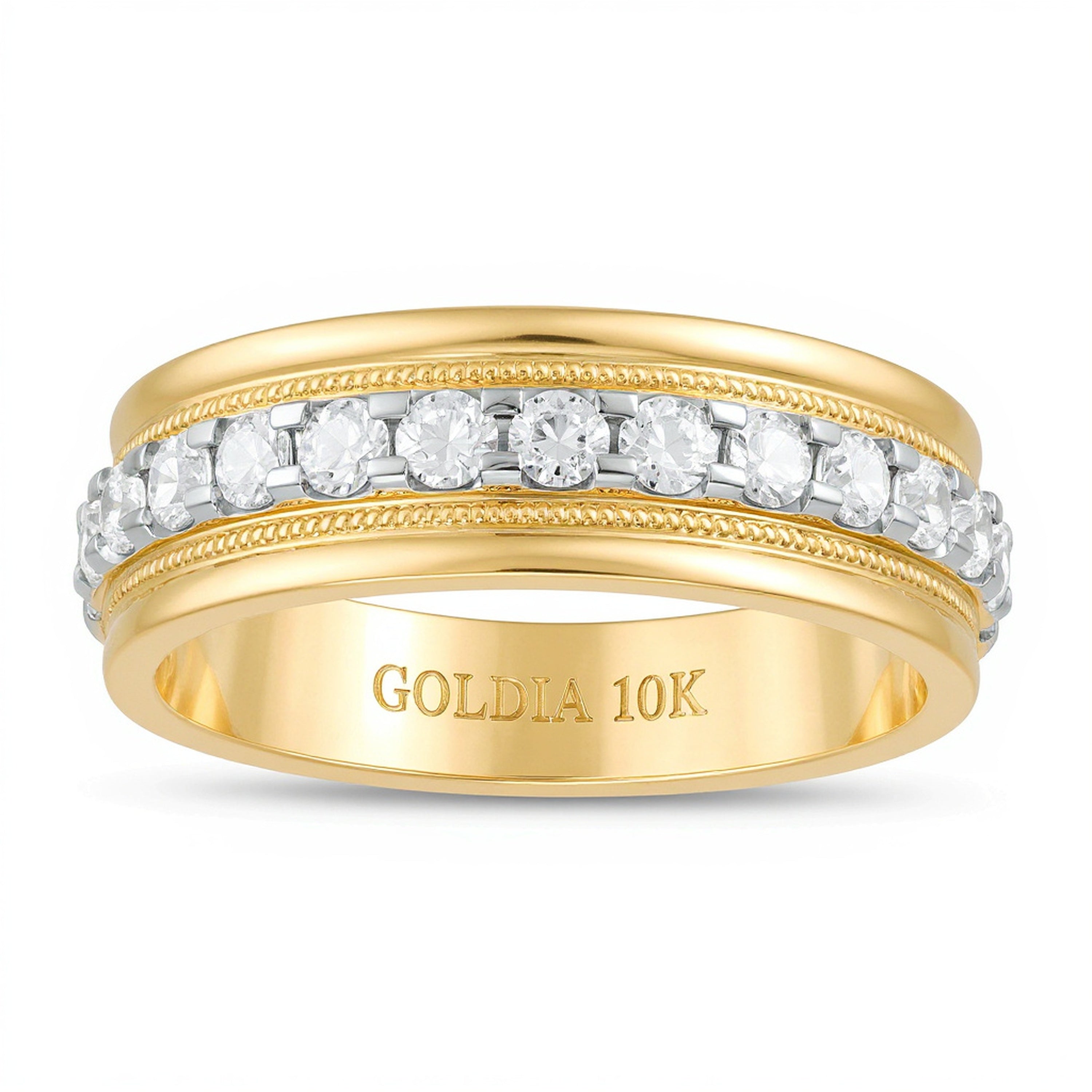 1.0 CT. TW Diamond Milgrain Wedding Band in 10K Gold