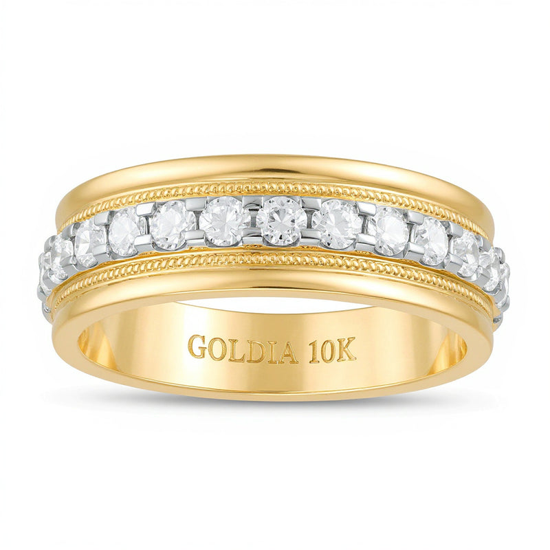 1.0 CT. TW Diamond Milgrain Wedding Band in 10K Gold