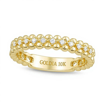 0.07 CT. TW Diamond Beaded Anniversary Band in 10K Gold