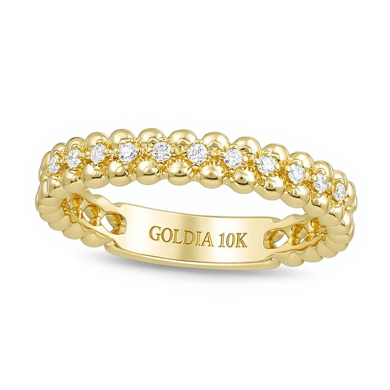 0.07 CT. TW Diamond Beaded Anniversary Band in 10K Gold