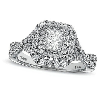 1.25 CT. TW Radiant-Cut Diamond Frame Engagement Ring in 14K White Gold (I/I1)