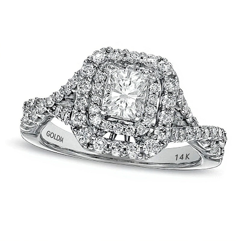 1.25 CT. TW Radiant-Cut Diamond Frame Engagement Ring in 14K White Gold (I/I1)