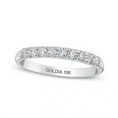 0.38 CT. TW Diamond Nine Stone Anniversary Band in 10K White Gold