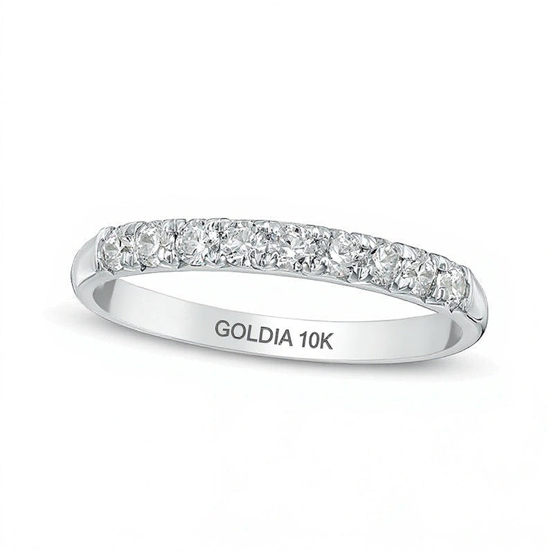0.38 CT. TW Diamond Nine Stone Anniversary Band in 10K White Gold