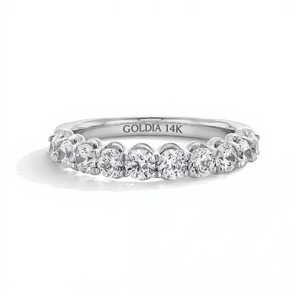 1.0 CT. TW Diamond Scallop Edge Anniversary Band in 14K White Gold (G/I1)