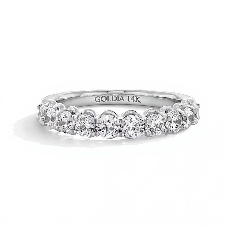 1.0 CT. TW Diamond Scallop Edge Anniversary Band in 14K White Gold (G/I1)