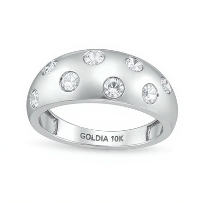 0.5 CT. TW Diamond Bubbles Band in 10K White Gold