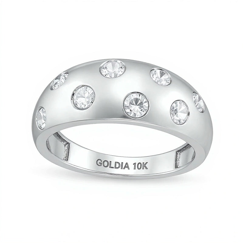 0.5 CT. TW Diamond Bubbles Band in 10K White Gold