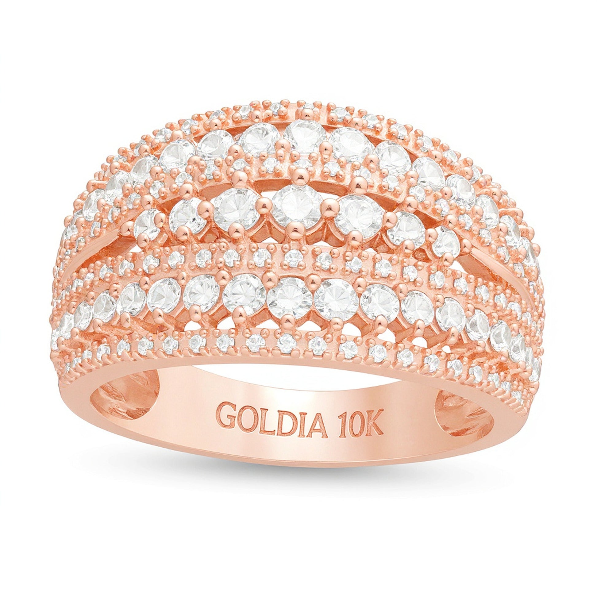1.25 CT. TW Diamond Multi-Row Ring in 10K Rose Gold