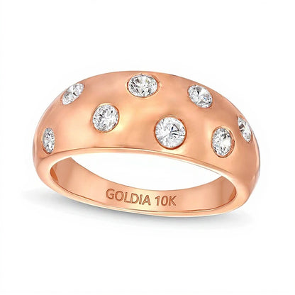 0.5 CT. TW Diamond Bubbles Band in 10K Rose Gold