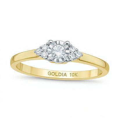 0.1 CT. TW Diamond Marquise Promise Ring in 10K Gold