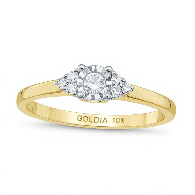 0.1 CT. TW Diamond Marquise Promise Ring in 10K Gold