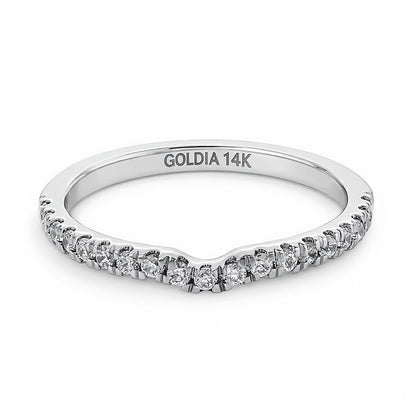 0.25 CT. TW Lab-Grown Diamond Contour Band in 14K White Gold (F/SI2)