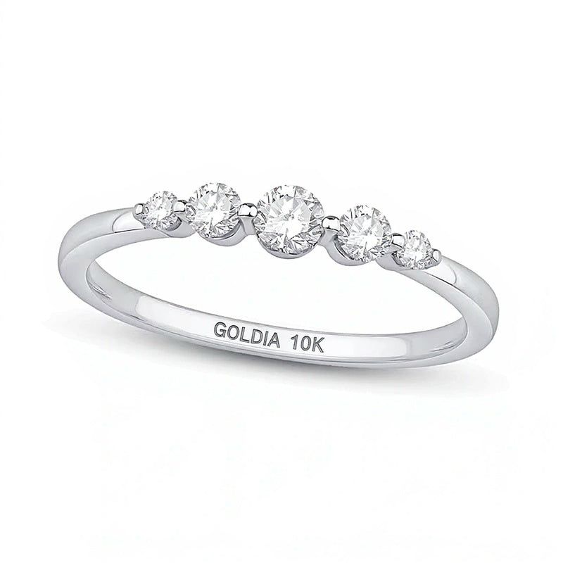 0.33 CT. TW Lab-Grown Diamond Five Stone Band in 10K White Gold (F/VS2)