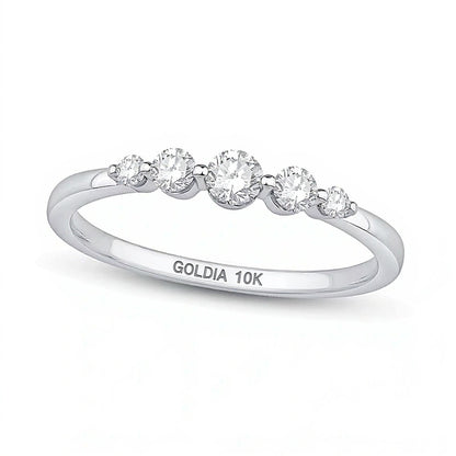 0.33 CT. TW Lab-Grown Diamond Five Stone Band in 10K White Gold (F/VS2)