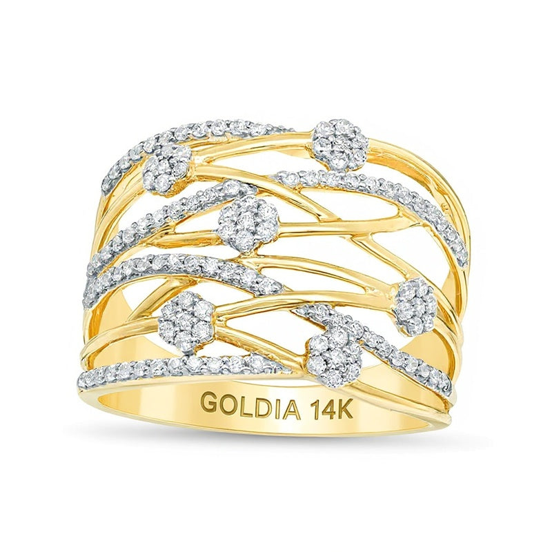 0.5 CT. TW Diamond Layered Orbit Ring in 14K Gold