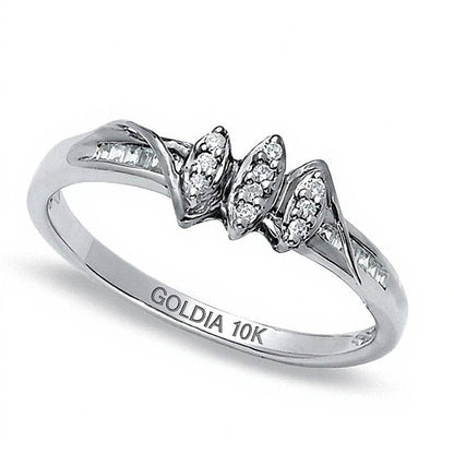 0.07 CT. TW Diamond Marquise Cluster Promise Ring in 10K White Gold