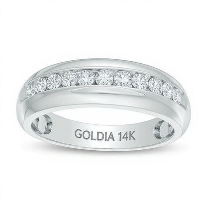 0.5 CT. TW Diamond Wedding Band in 14K White Gold