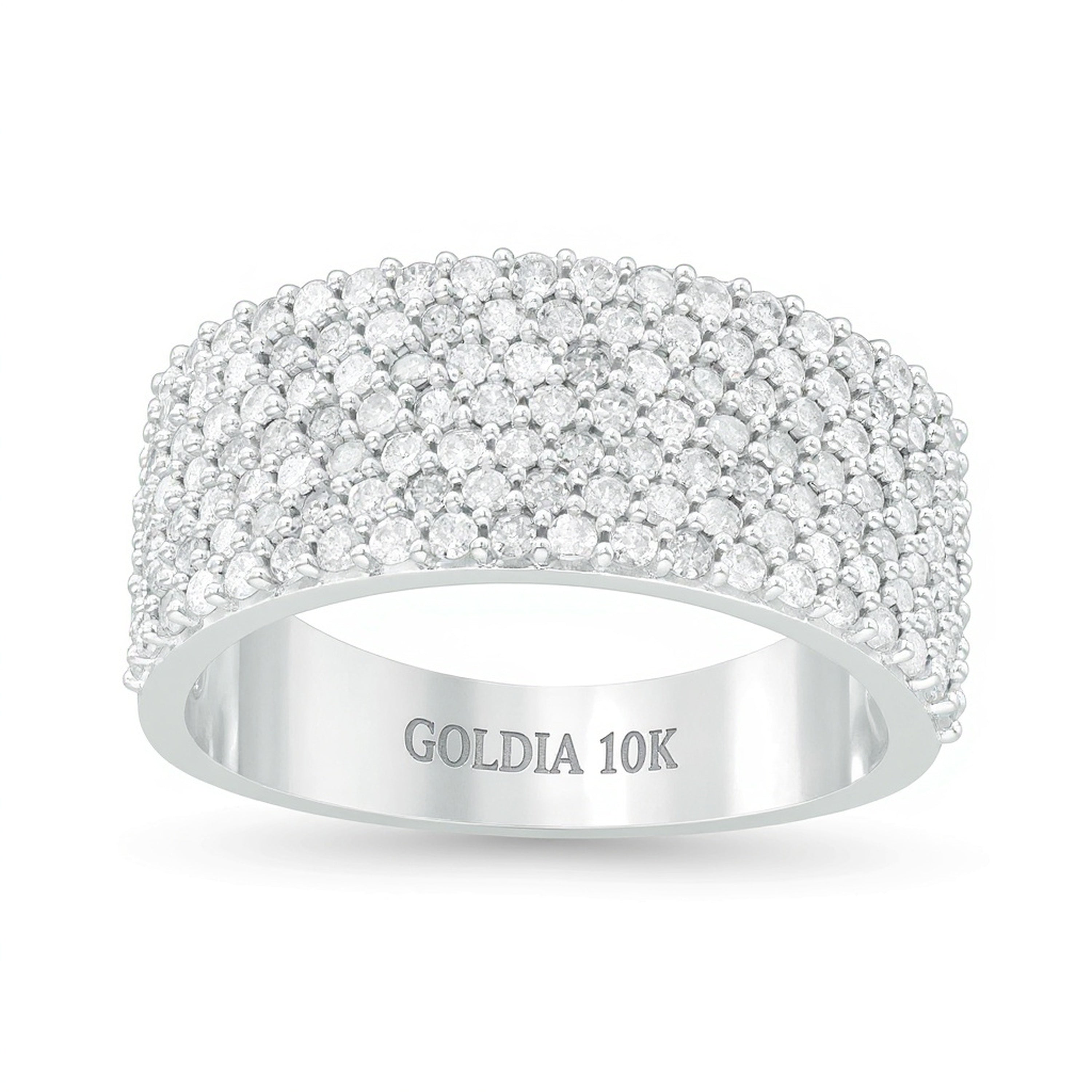 1.0 CT. TW Diamond Multi-Row Band in 10K White Gold