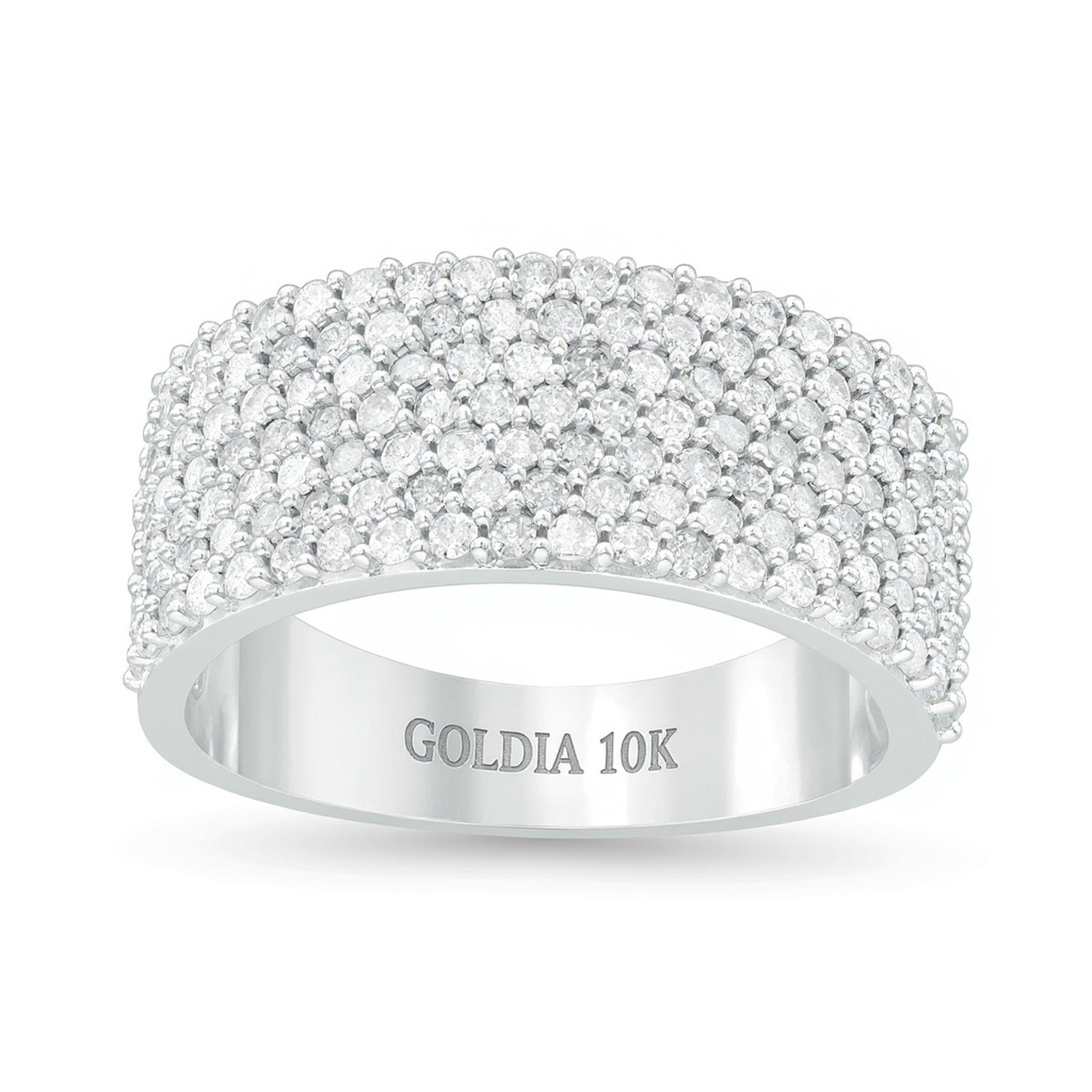 1.0 CT. TW Diamond Multi-Row Band in 10K White Gold