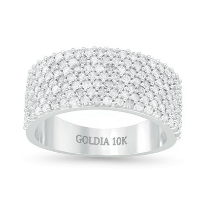 1.0 CT. TW Diamond Multi-Row Band in 10K White Gold