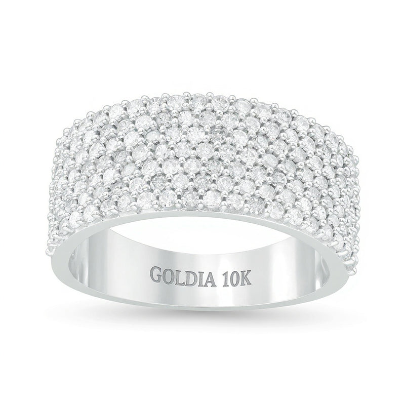 1.0 CT. TW Diamond Multi-Row Band in 10K White Gold