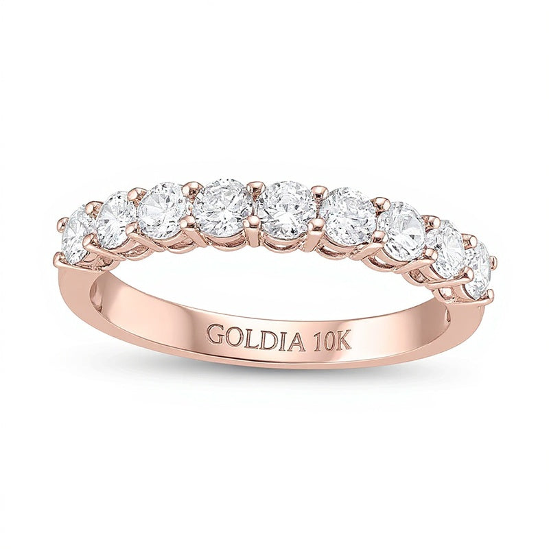 0.75 CT. TW Diamond Nine Stone Band in 10K Rose Gold (I/I2)