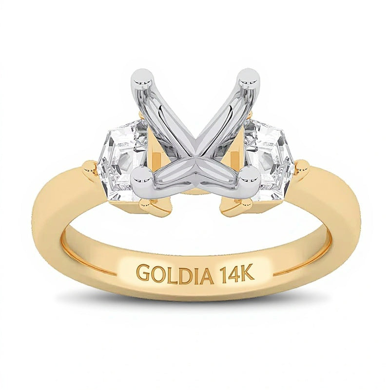 0.63 CT. TW Shield Lab-Grown Diamond Semi Mount in 14K Gold (F/VS2)