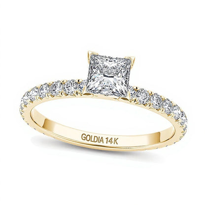 1.0 CT. TW Princess-Cut Diamond Engagement Ring in 14K Gold