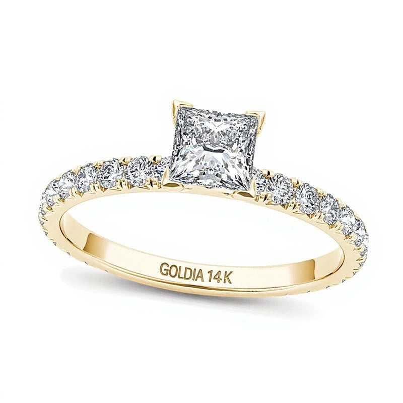 1.0 CT. TW Princess-Cut Diamond Engagement Ring in 14K Gold