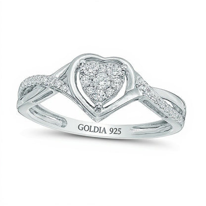 0.2 CT. TW Composite Diamond Heart Twist Promise Ring in Sterling Silver