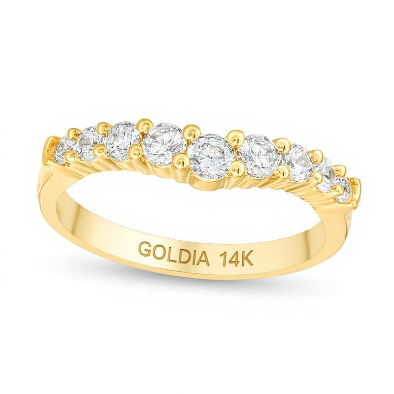 0.5 CT. TW Diamond Contour Wedding Band in 14K Gold