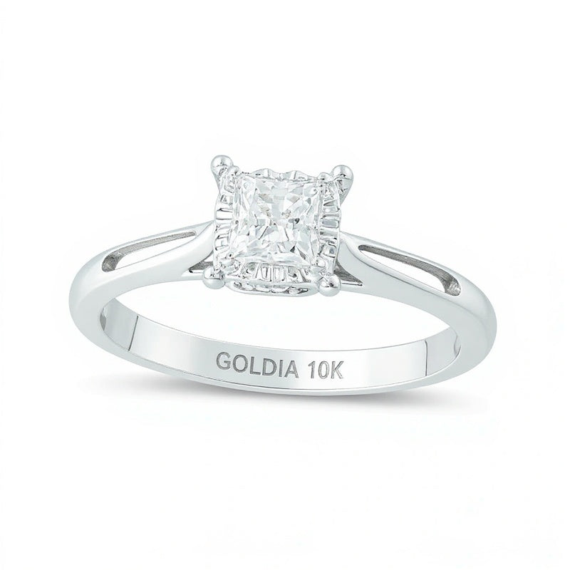 0.38 CT. Princess-Cut Diamond Solitaire Engagement Ring in 10K White Gold