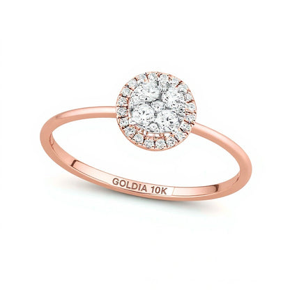 0.2 CT. TW Composite Diamond Frame Promise Ring in 10K Rose Gold