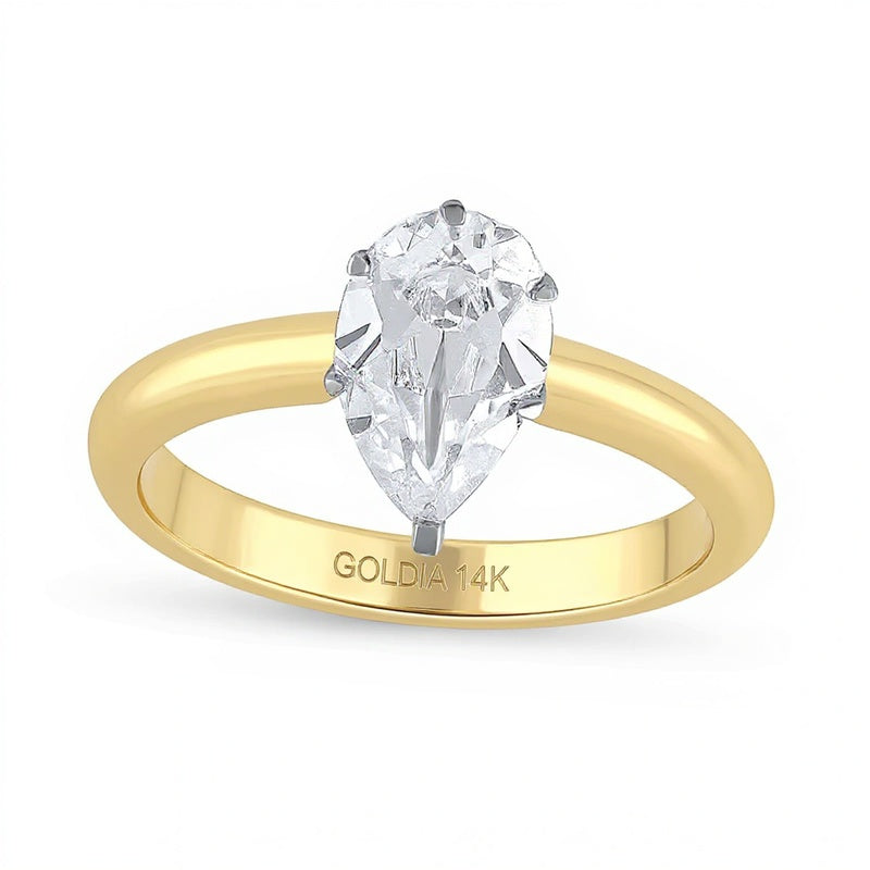 1.0 CT. Pear-Shaped Lab-Grown Diamond Solitaire Engagement Ring in 14K Gold (F/VS2)