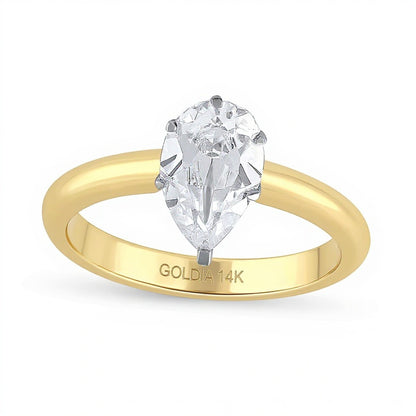 1.0 CT. Pear-Shaped Lab-Grown Diamond Solitaire Engagement Ring in 14K Gold (F/VS2)