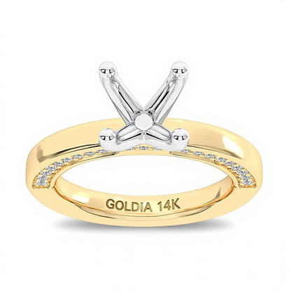 0.33 CT. TW Diamond Shank Four-Prong Solitaire Semi-Mount Setting in 14K Gold