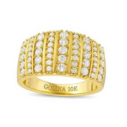 1.0 CT. TW Diamond Linear Multi-Row Band in 10K Gold