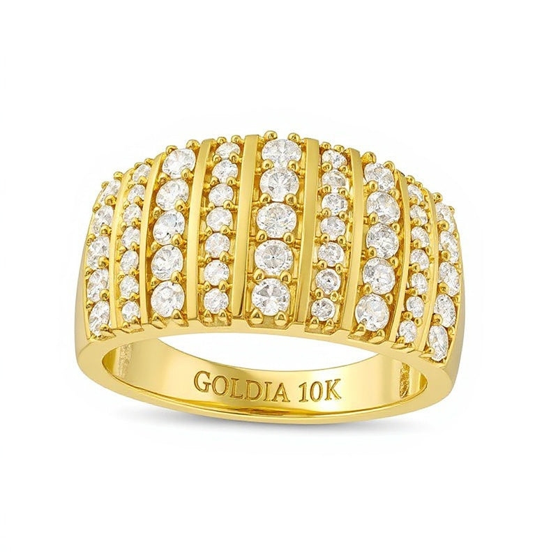 1.0 CT. TW Diamond Linear Multi-Row Band in 10K Gold