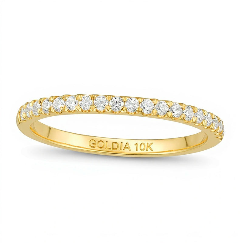 0.25 CT. TW Diamond Ribbon Wedding Band in 10K Gold