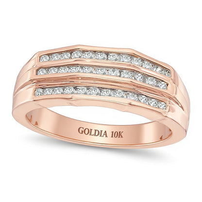 1.0 CT. TW Diamond Wedding Band in 10K Rose Gold