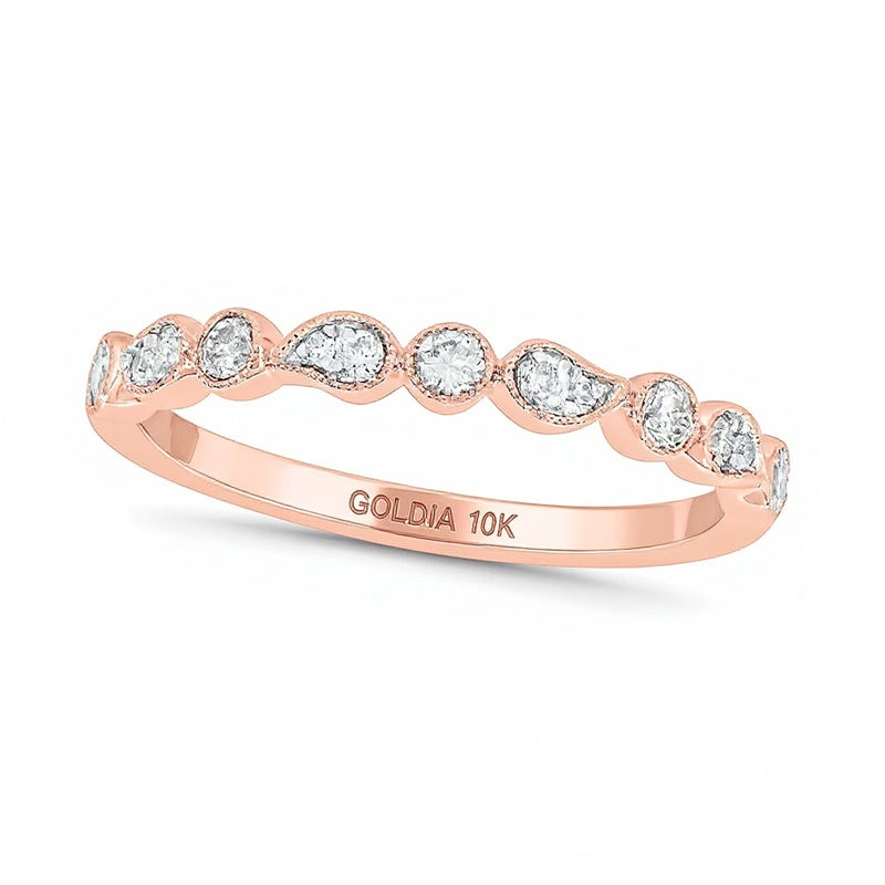 0.2 CT. TW Diamond Paisley Stackable Band in 10K Rose Gold