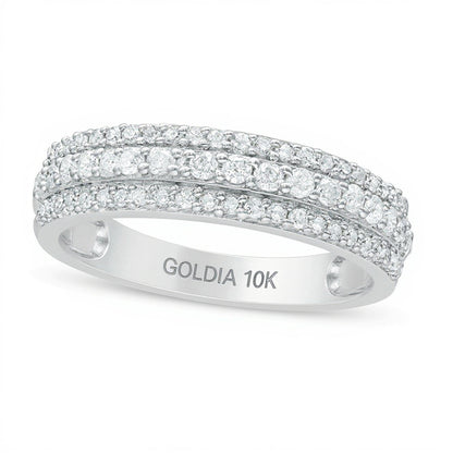 0.5 CT. TW Diamond Triple-Row Band in 10K White Gold