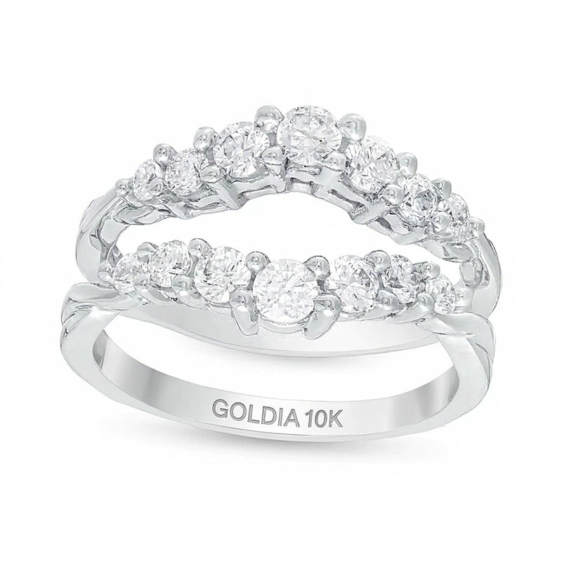 0.88 CT. TW Diamond Contour Solitaire Enhancer in 10K White Gold