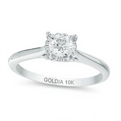 0.38 CT. Diamond Solitaire Engagement Ring in 10K White Gold