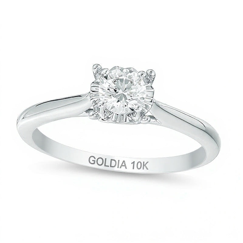 0.38 CT. Diamond Solitaire Engagement Ring in 10K White Gold