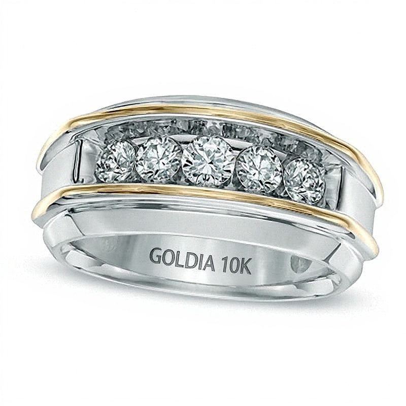 1.0 CT. TW Diamond Five Stone Band in 10K Two-Tone Gold