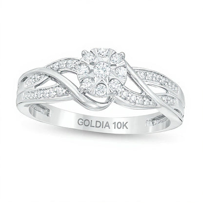 0.2 CT. TW Composite Diamond Bypass Promise Ring in 10K White Gold
